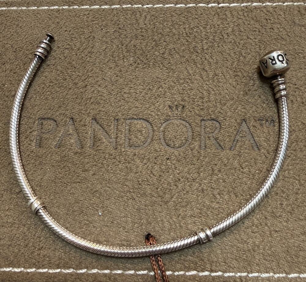 Pandora Snake Chain Bracelet Barrel Clasp 925 ALE 6.7” Sterling Silver #590702HV